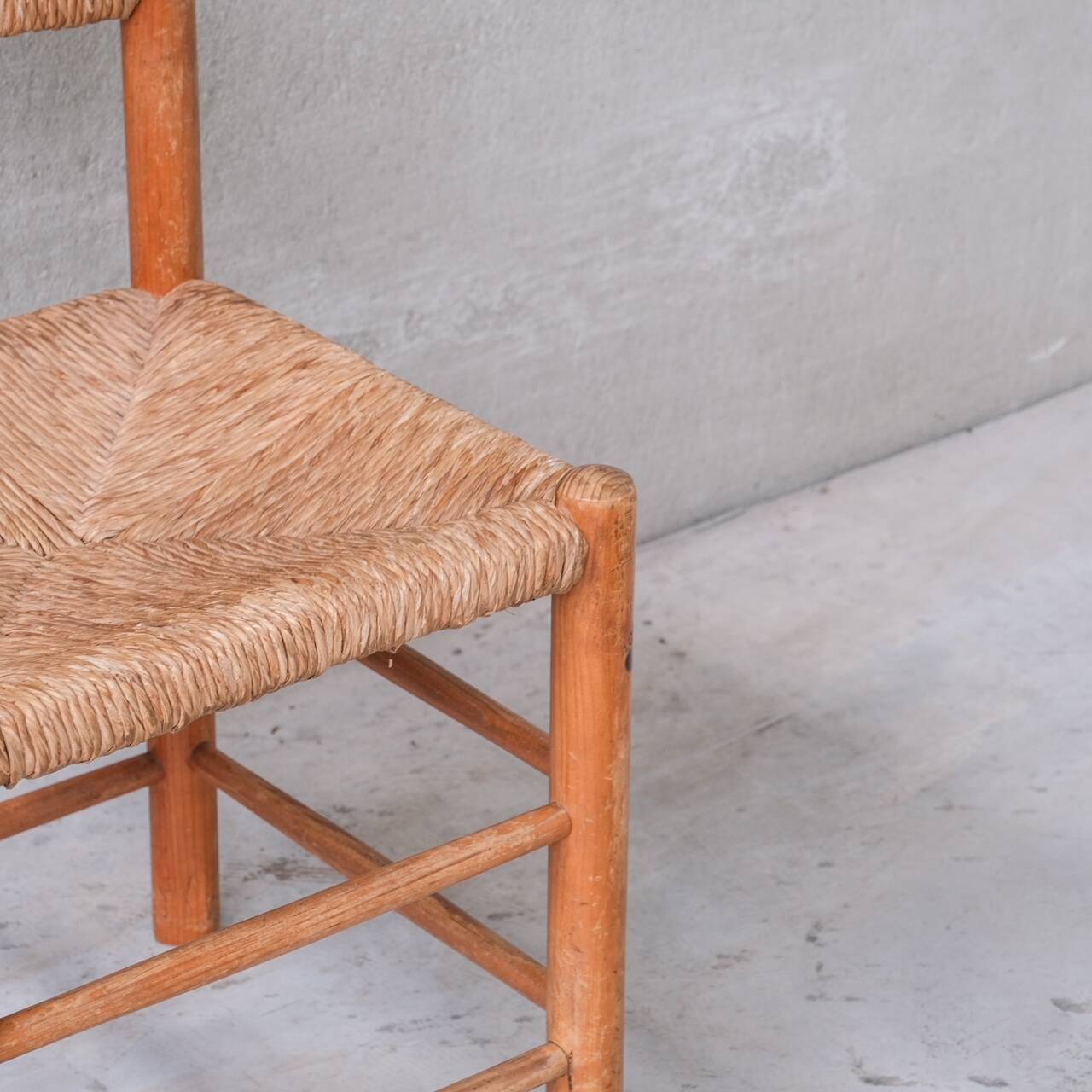 Single Mid-Century Rush Chair by Ate van Apeldoorn for Houtwerk Hattem