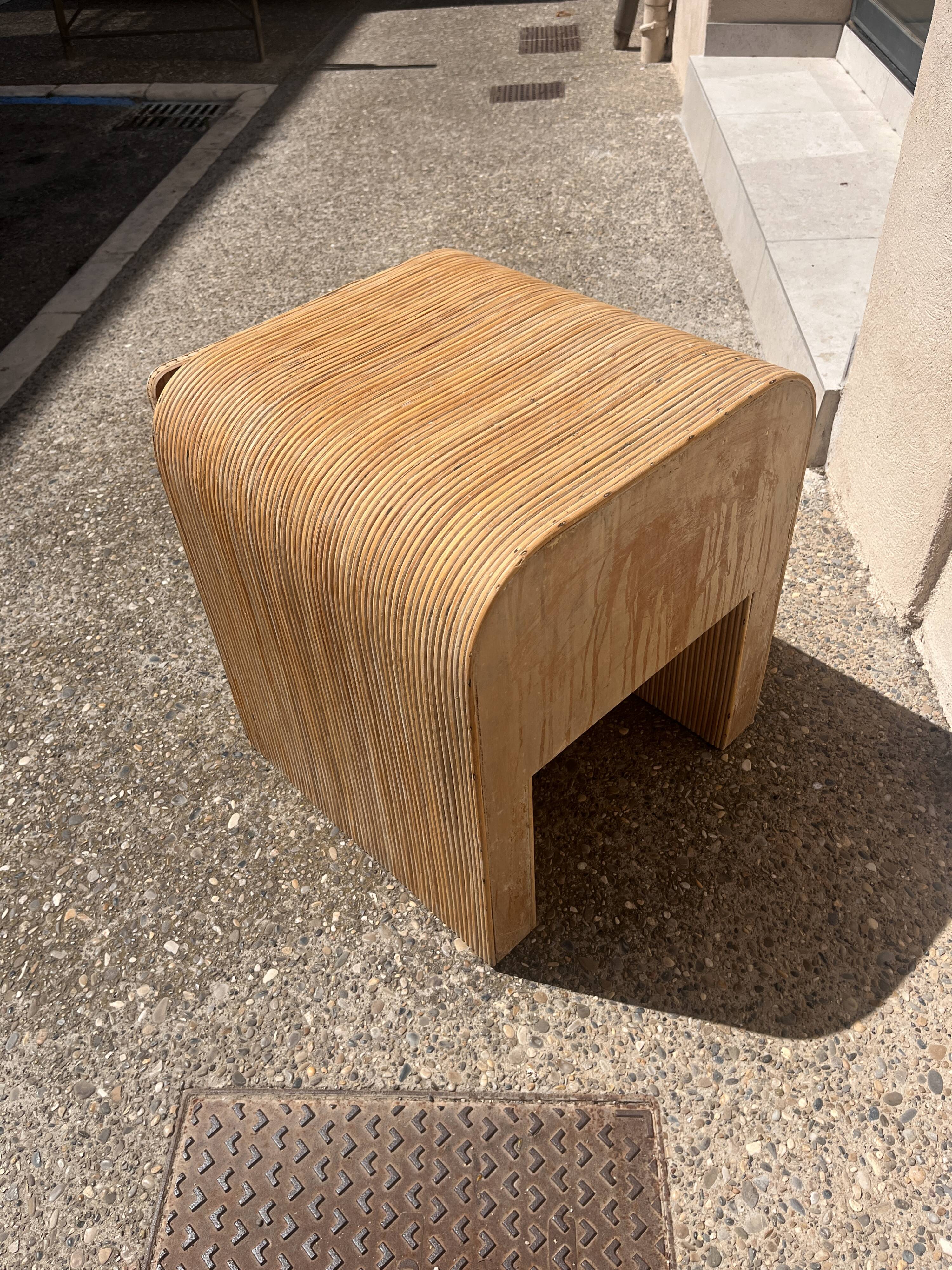 Vintage rattan bedside table from the 70s/80s