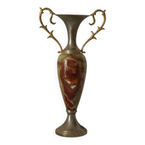 Amphore en onyx et etain