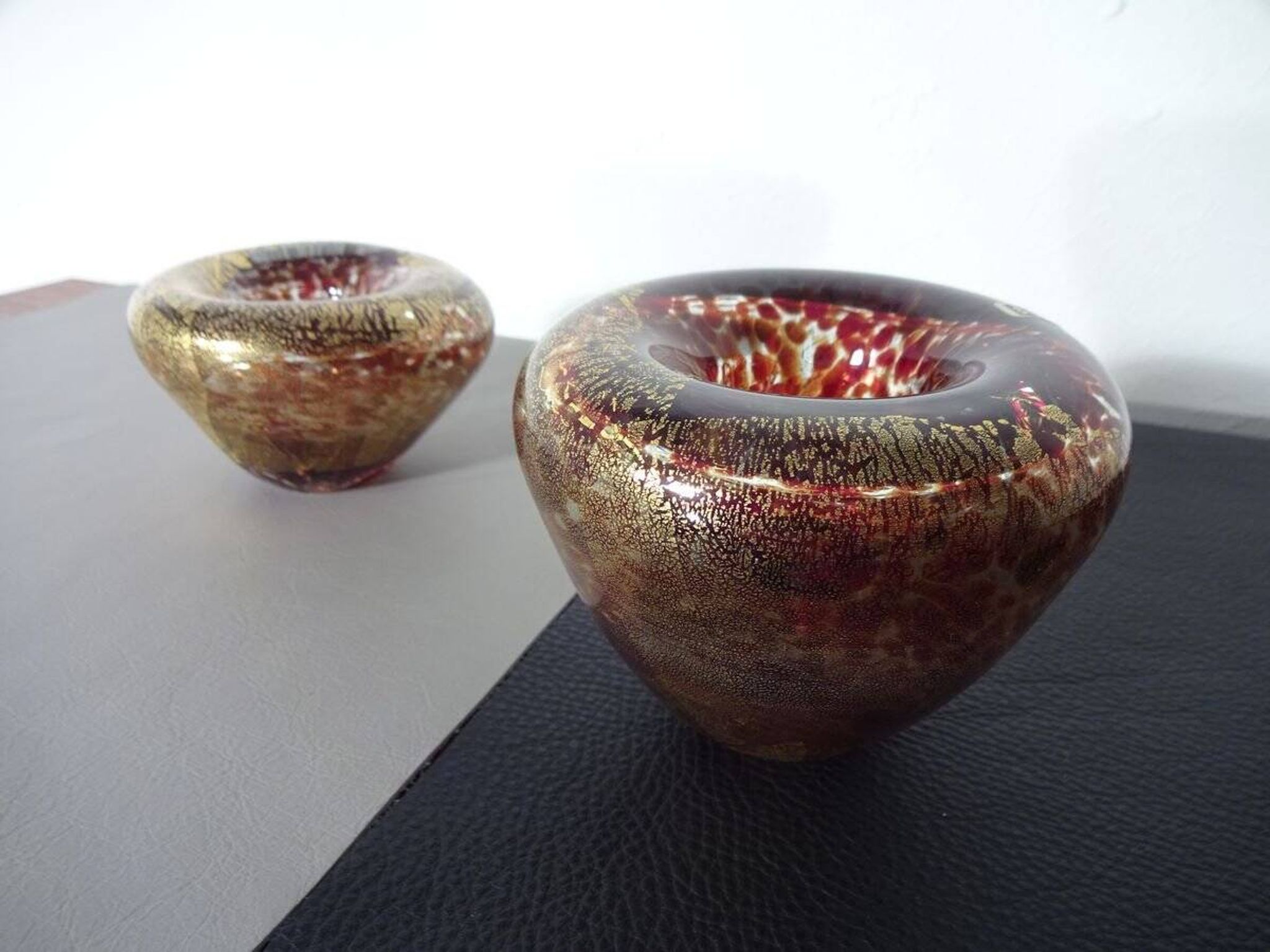 Maltese Glass Ashtrays from Mdina, 1960s, Set of 2