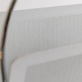 Porte-revues en métal chromé argenté vintage par Mascagni – design perforé, style futuriste, Italie années 1970