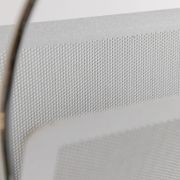 Vintage argent chrome-plated metal magazine rack by Mascagni – perforated, space-age design, Italy 1970s