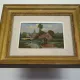 Washerwoman at the washhouse - Old oil painting signed Gilbert
