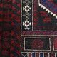 Hand-Knotted Rug with Burgundy Red, Dark Blue, and Beige Tones 143x88 cm