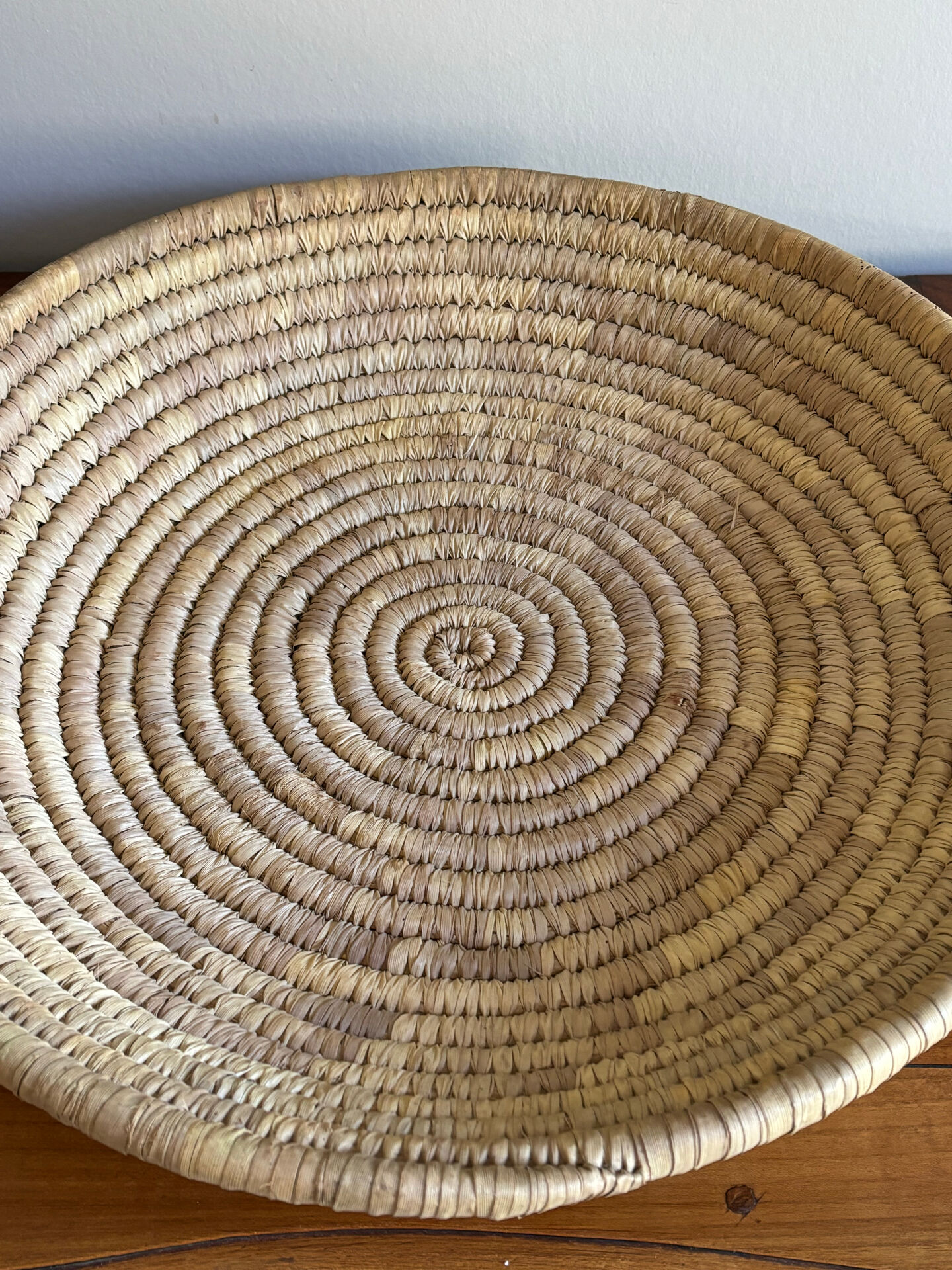 Woven straw basket