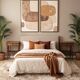 Pair of bedside tables or double-top wooden turned side tables Sty