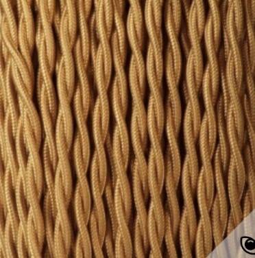 1960s ceramic lamp, fabric cable, lampshade