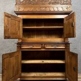Montbéliard buffet with 4 Louis XIII style shutters in solid oak circa 1850
