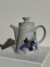 Teapot with stylised blue and brown flowers H18