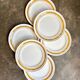 6 St Amand yellow and gold earthenware dinner plates