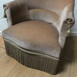 Beige velvet toad chair