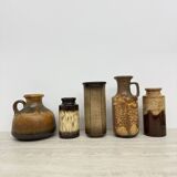 Set of 5 Scheurich West Germany ceramic vases , 1970s