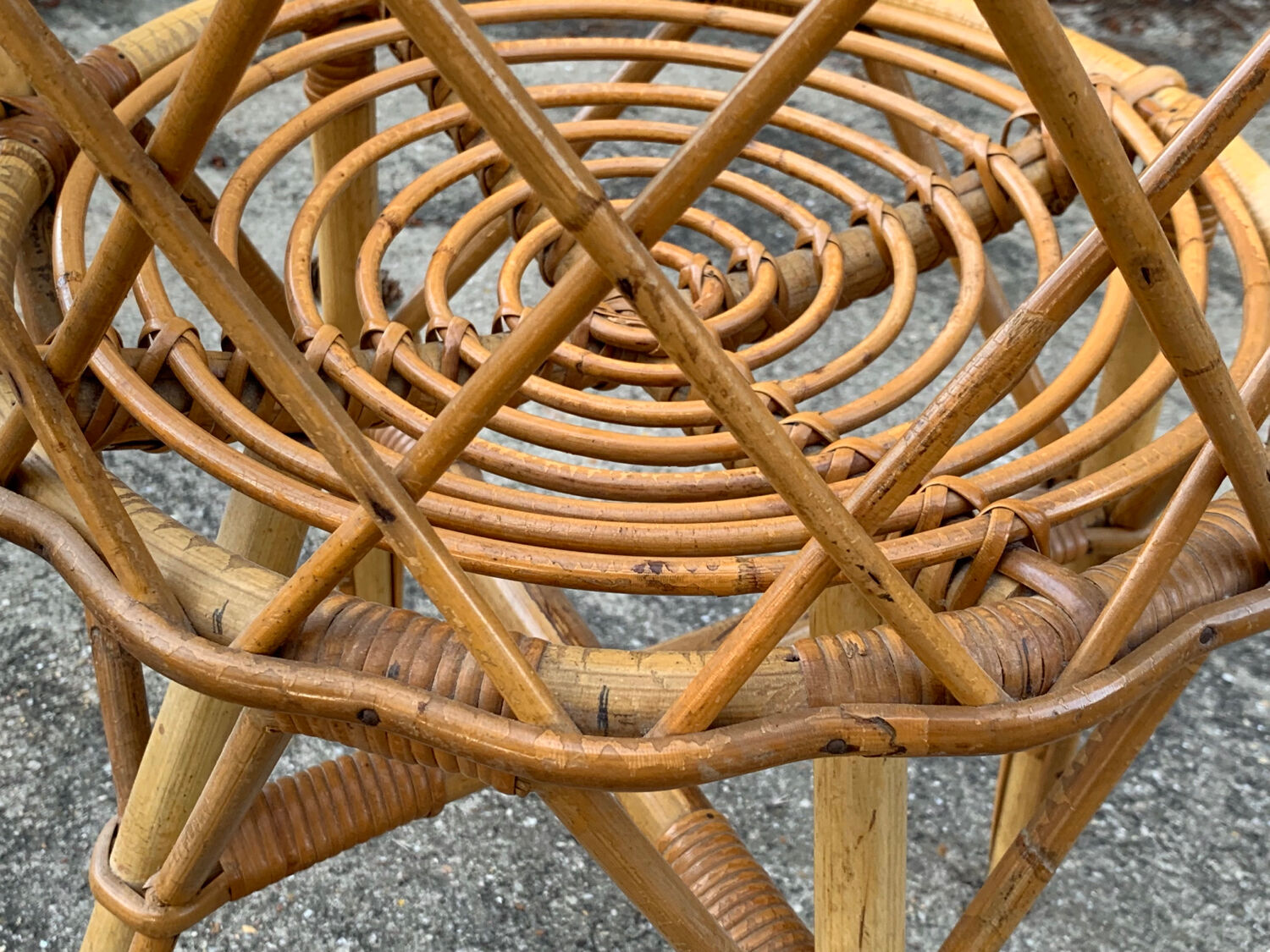 Rattan desk and chair 1960