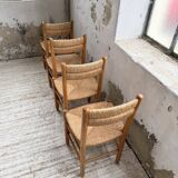 Set of 4 straw chairs circa Dordogne