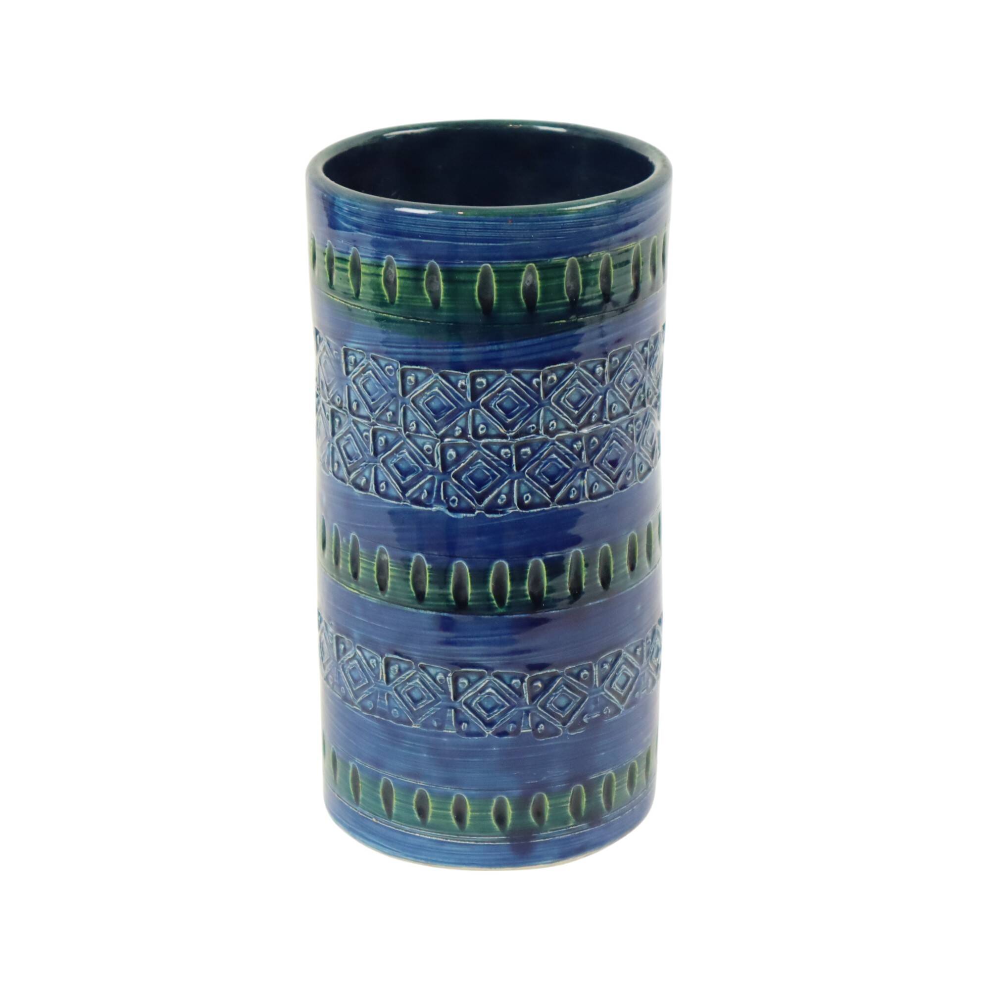 Vintage Italian Vase Ceramiche Minerva Blue Ceramic