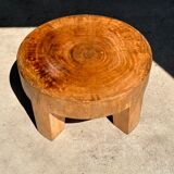 Quadripod coffee table in solid wood monoxyl natural color (dark)