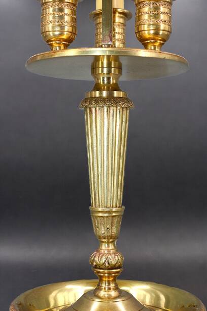 Bronze Bouillotte Lamp in Empire Style with Metal Shade