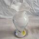 Vintage white opaline vase with marbled decoration – 1970s/1980s
