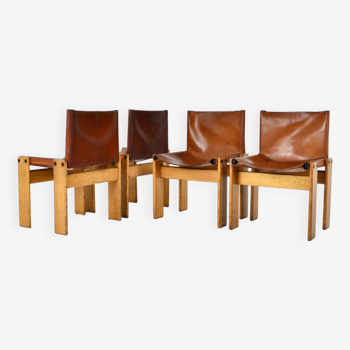 Monk dining chairs by Afra & Tobia Scarpa for Molteni, 1970, set of 4