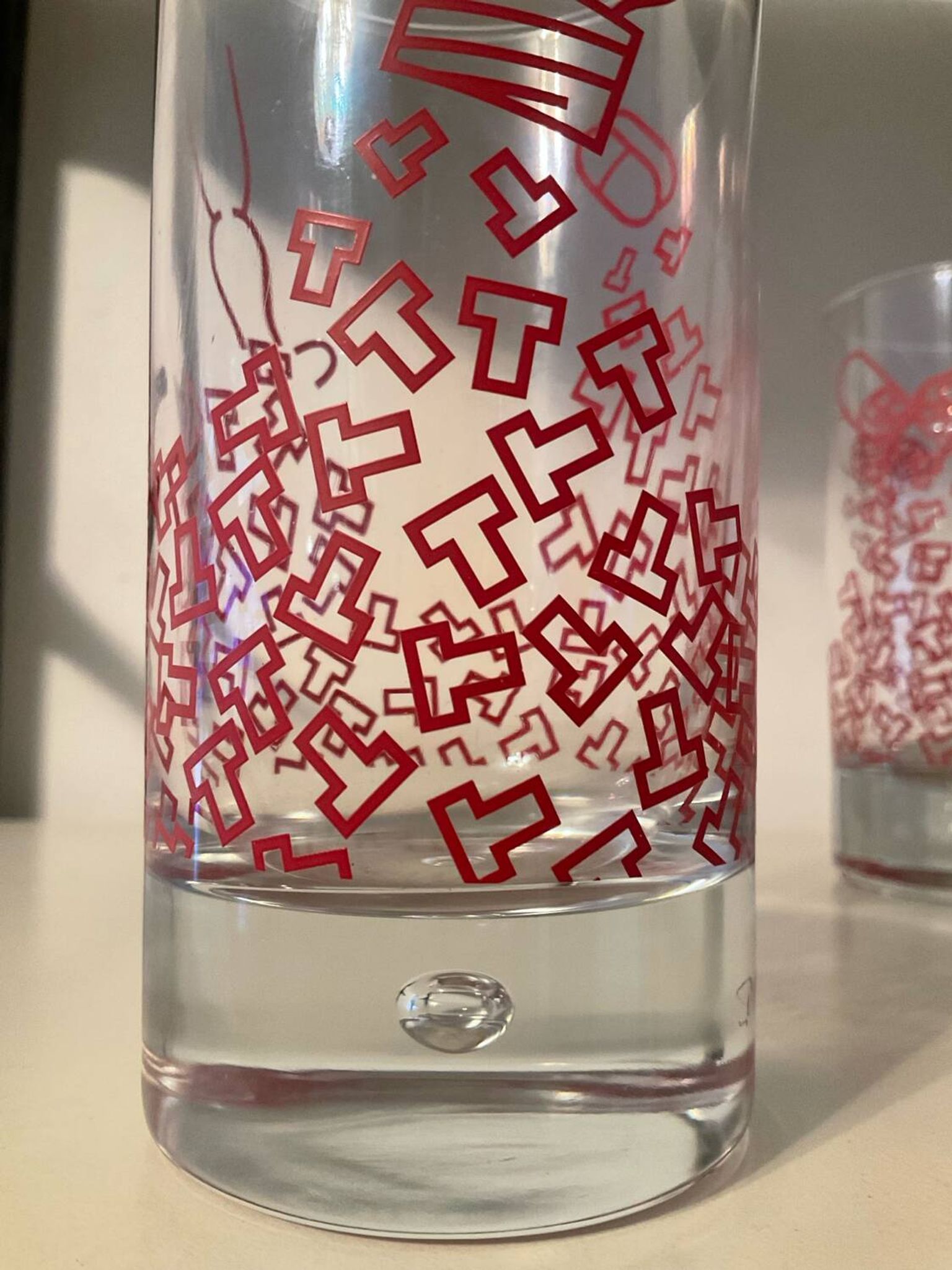 Série 4 verres vintage Durobor pied bullé
