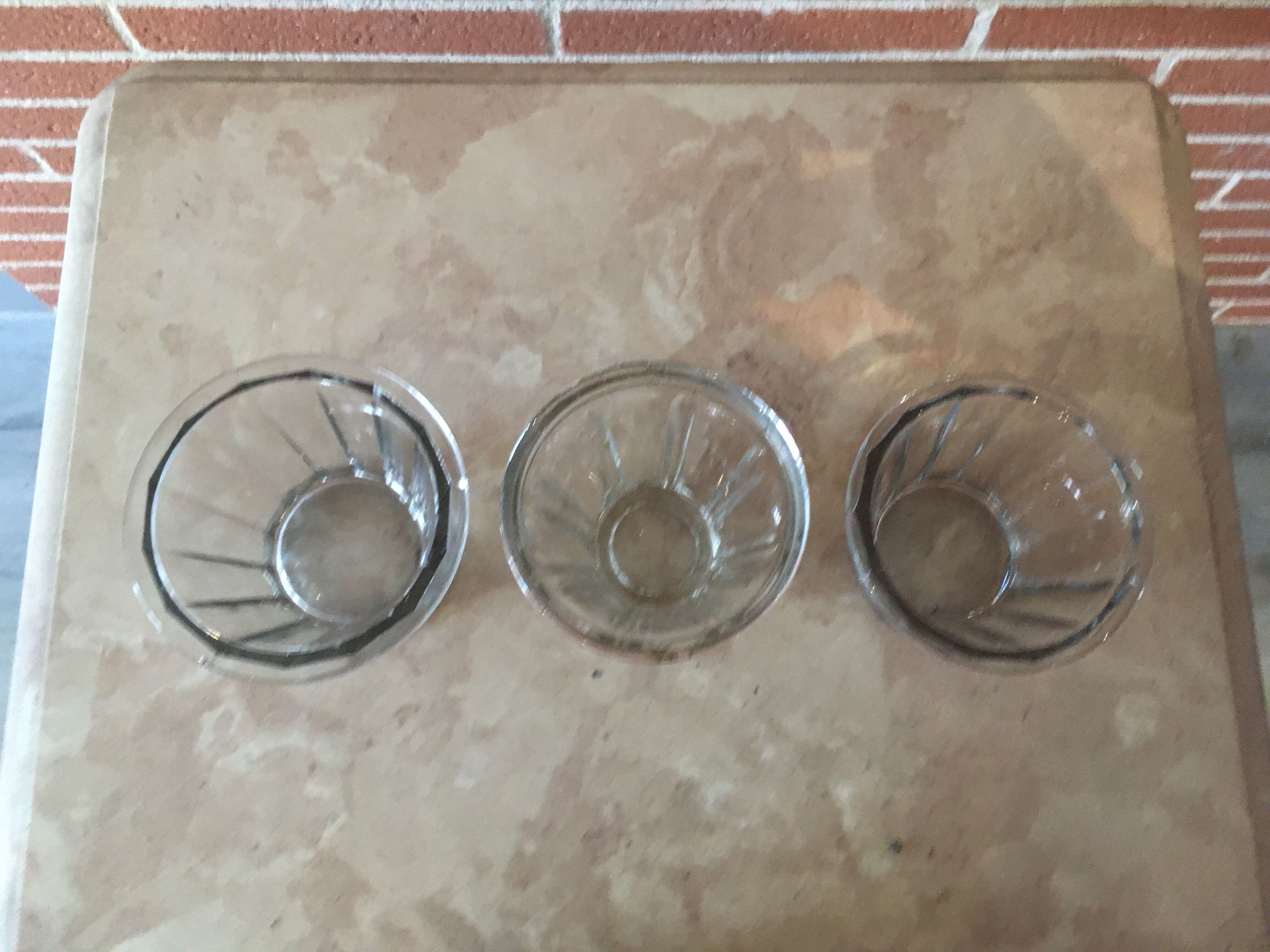 3 old jam jars