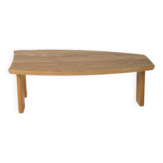 Free-shaped elm coffee table, 1980s