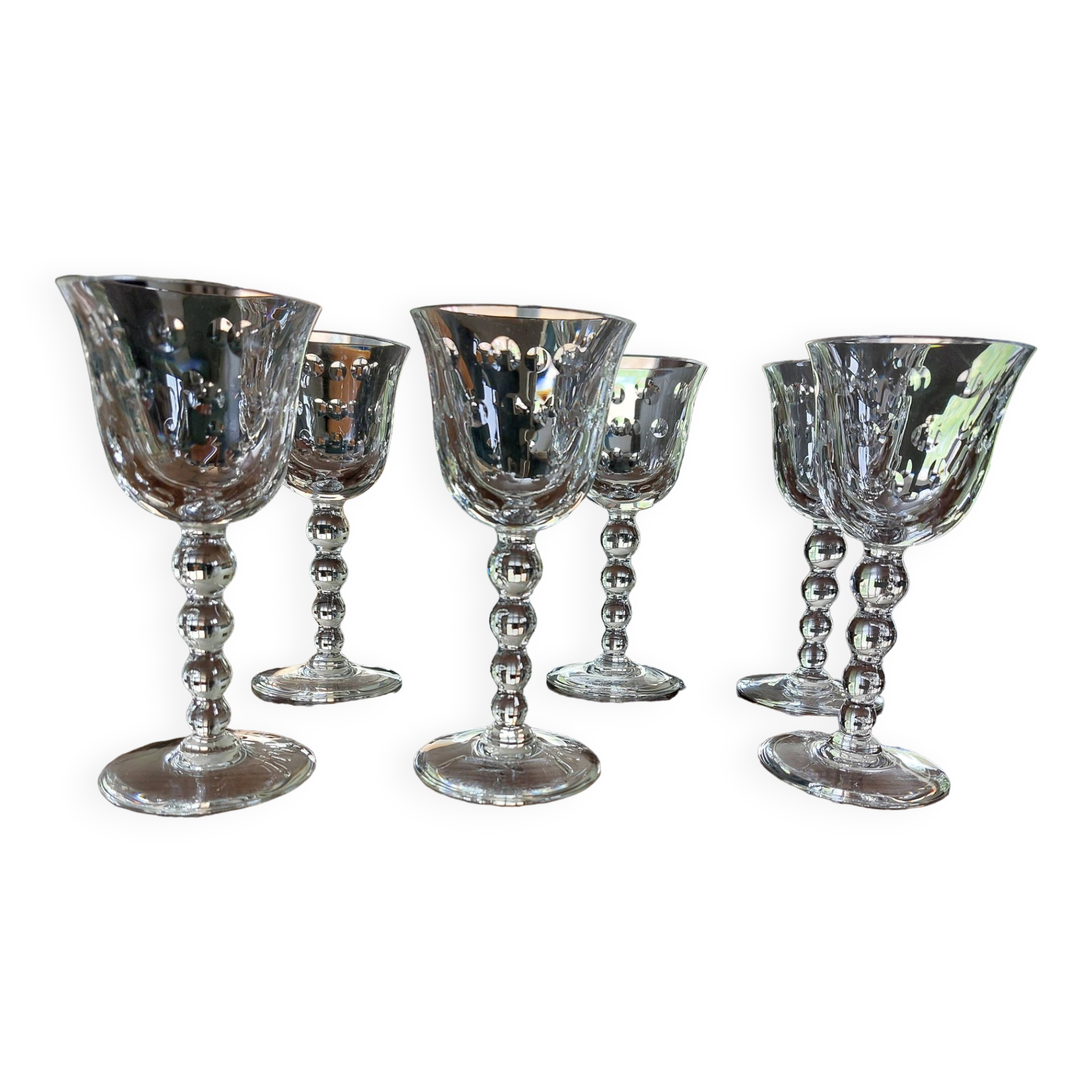 Glasses in Bordeaux Saint Louis No. 4 "Bubbles"