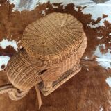 Wicker elephant side table