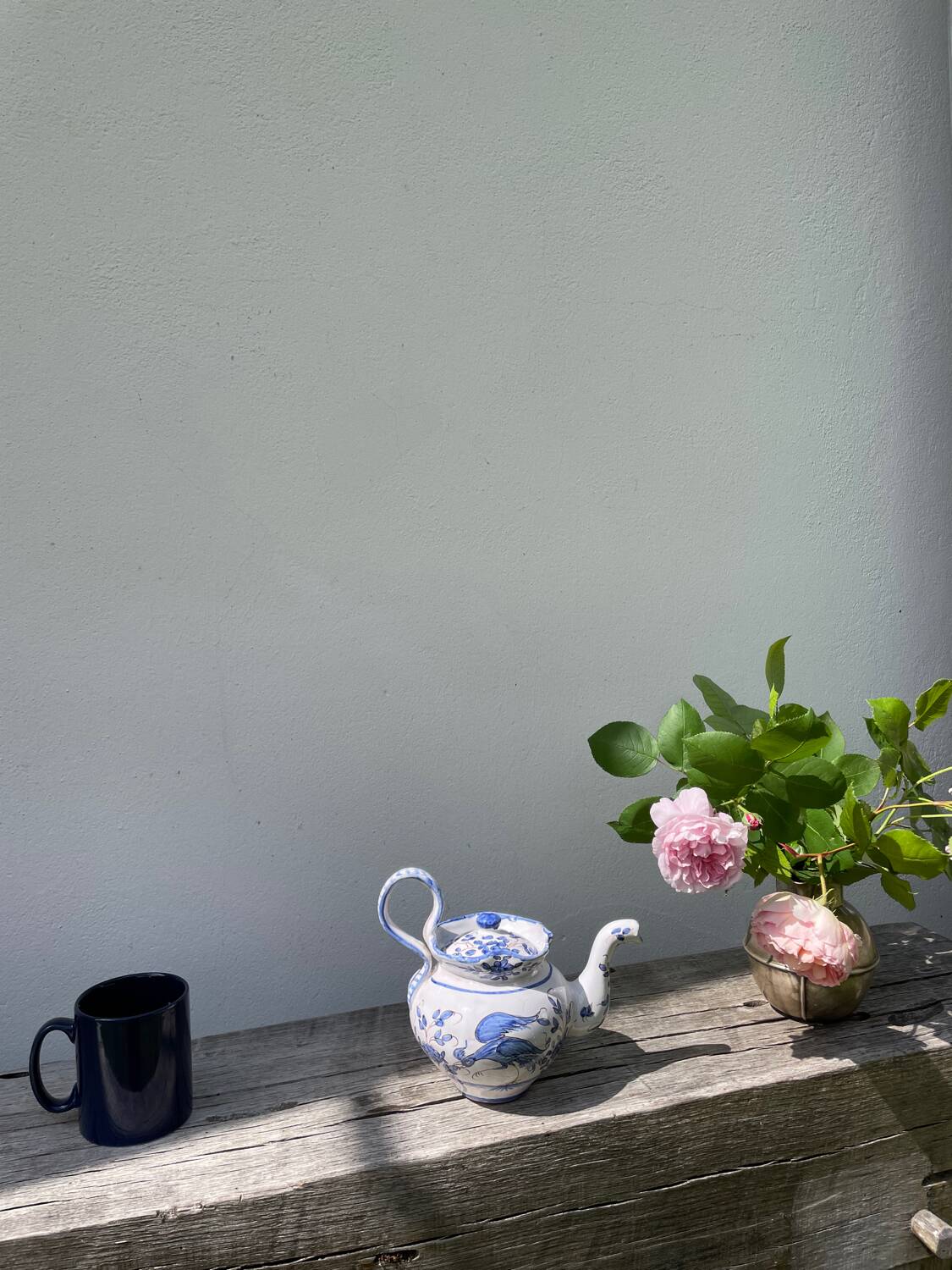 Moustiers blue ceramic teapot