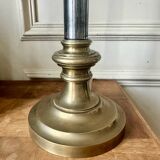 Lamp base in brass and chrome-plated steel