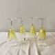 Lot de 4 verres - flûtes à champagne VMC Reims Arlequin - décor jaune
