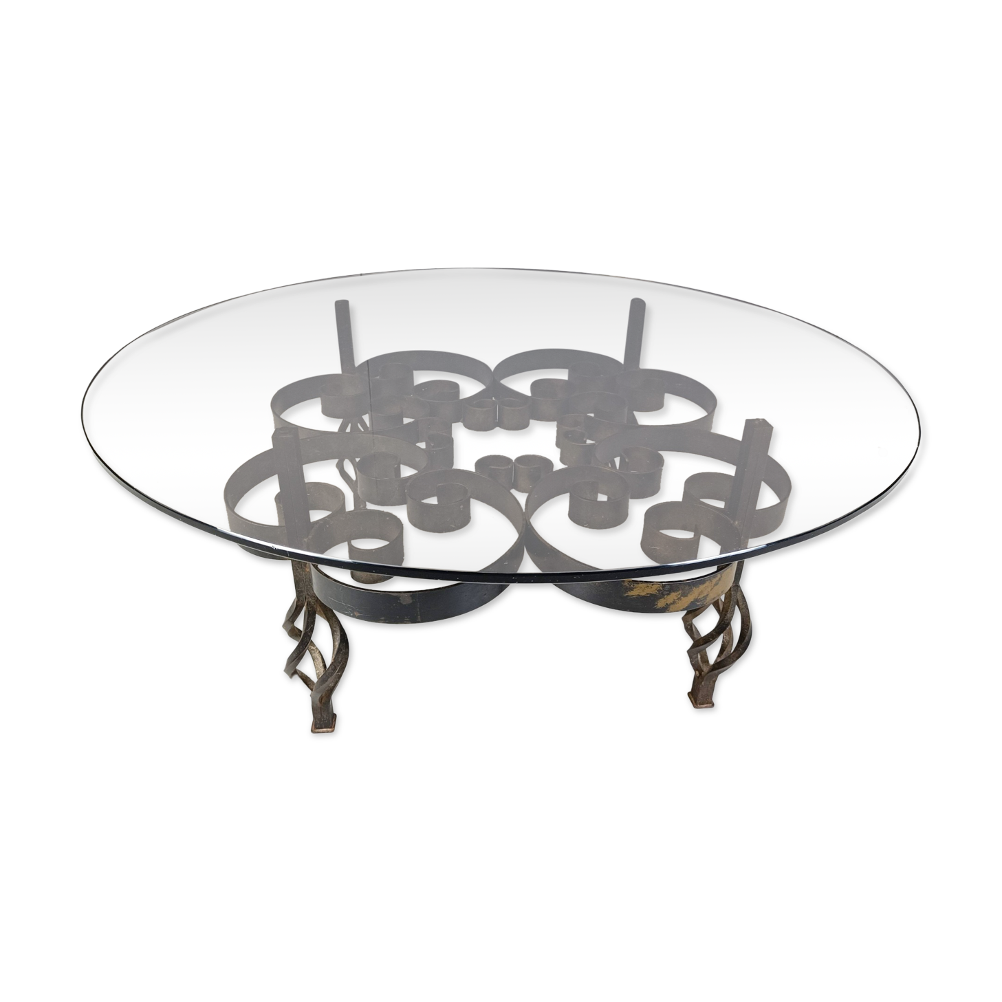 Brutalist Wrought iron coffee table 1970s