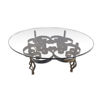 Brutalist Wrought iron coffee table 1970s