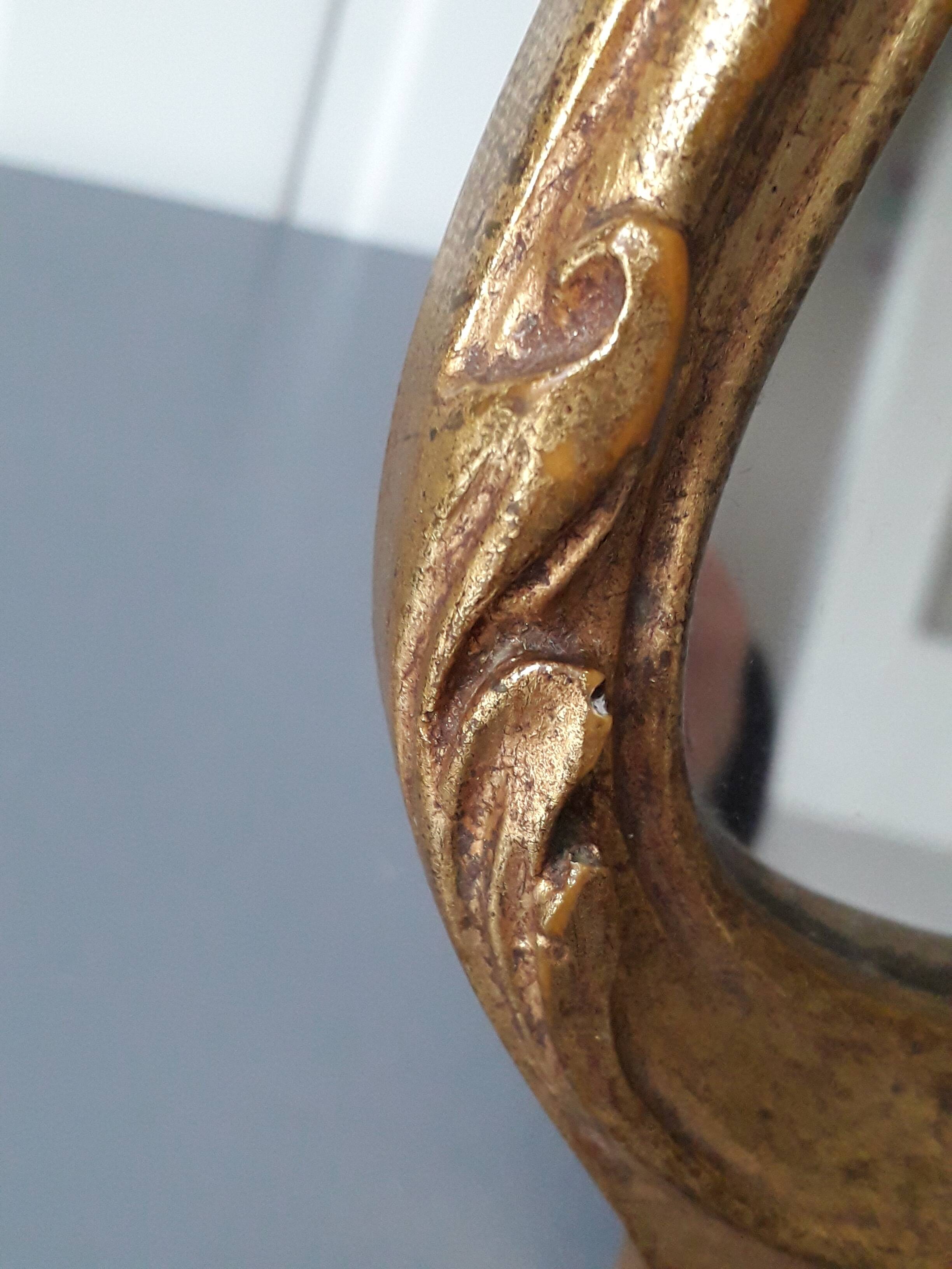 Small tabletop mirror in gilded wood (vintage)