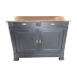 Buffet 2 doors black and wood restyled