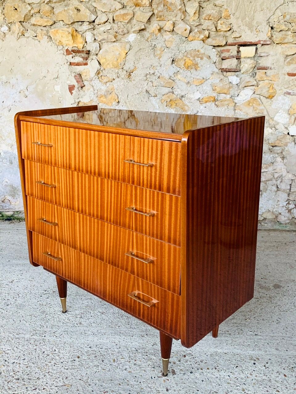 Vintage chest of drawers with 4 drawers by Capelle, circa 60's