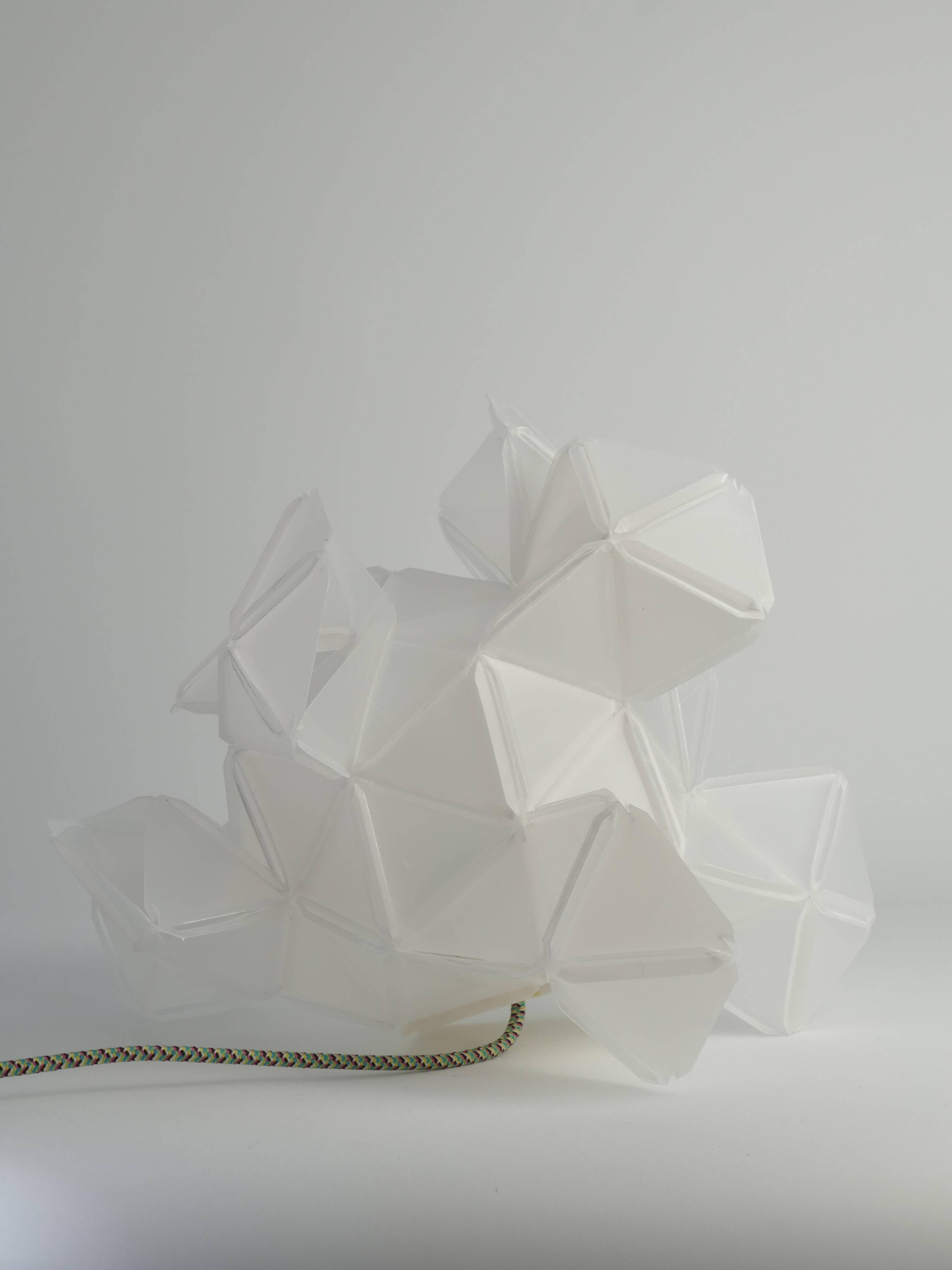 Labyrinth, Hazy, Artisan Light Sculpture with Integrated Fixture, By Republiken