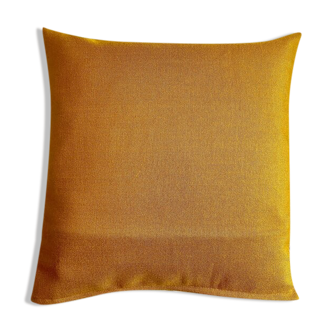 Yellow cotton piqué cushion 40 cm