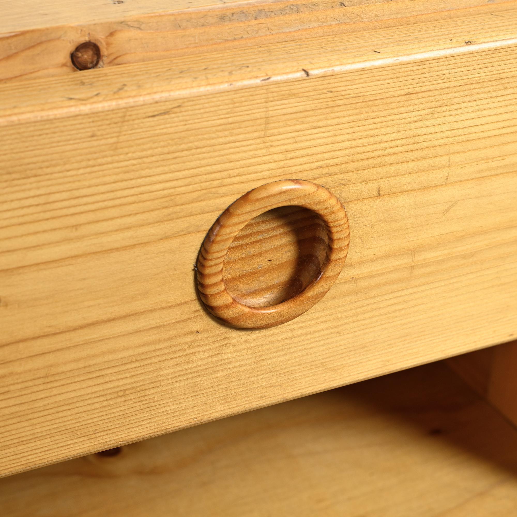 Nightstand made of solid pine, circa 1975.