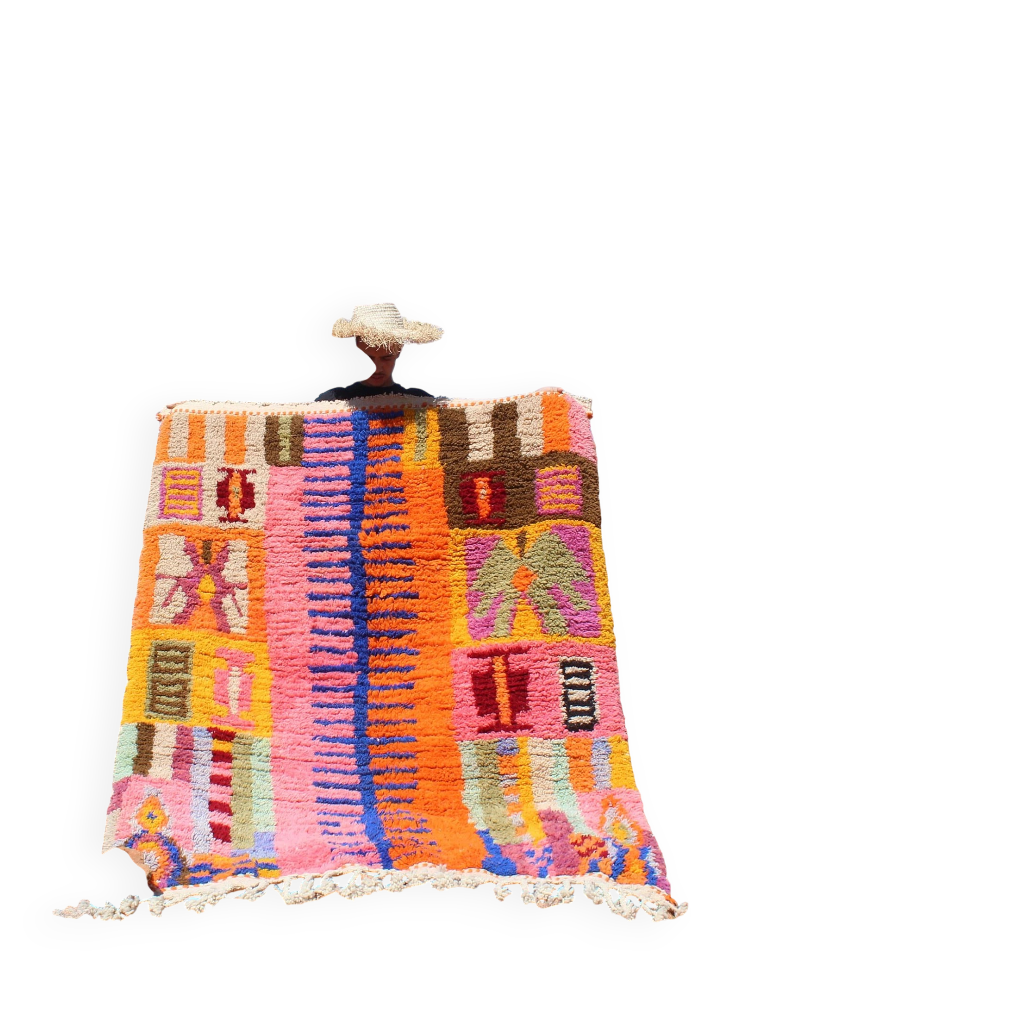 Moroccan rug in natural wool 3 x 2 m