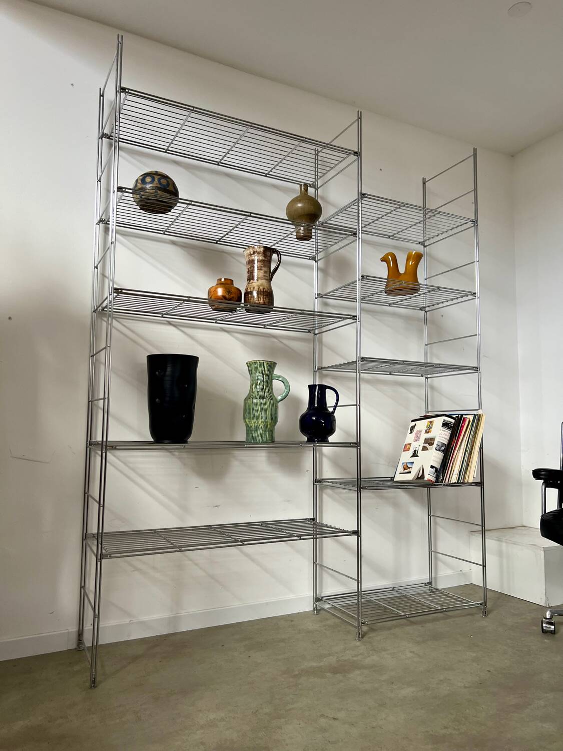 Old modular metal shelf vintage bookcase 10 design shelves from the 80s