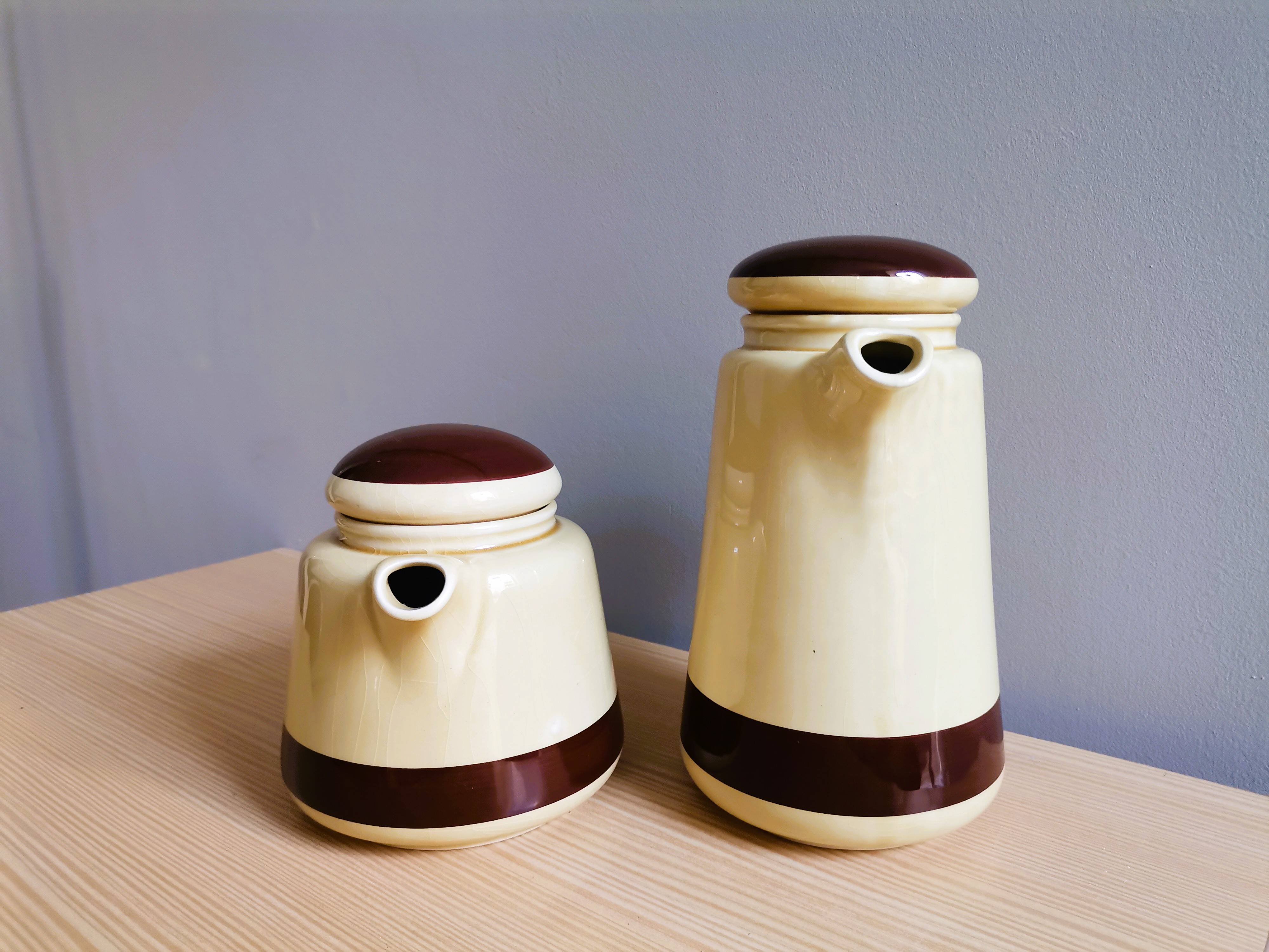 Portuguese ceramic teapot and coffee pot by Sado International, 1960s, Set of 2