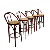 5x vintage rattan barstool, style Thonet ‘60