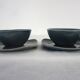 2 cups with saucers, New Time model, Boch Frères 1955