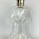 Blown glass carafe with silver frame and cap