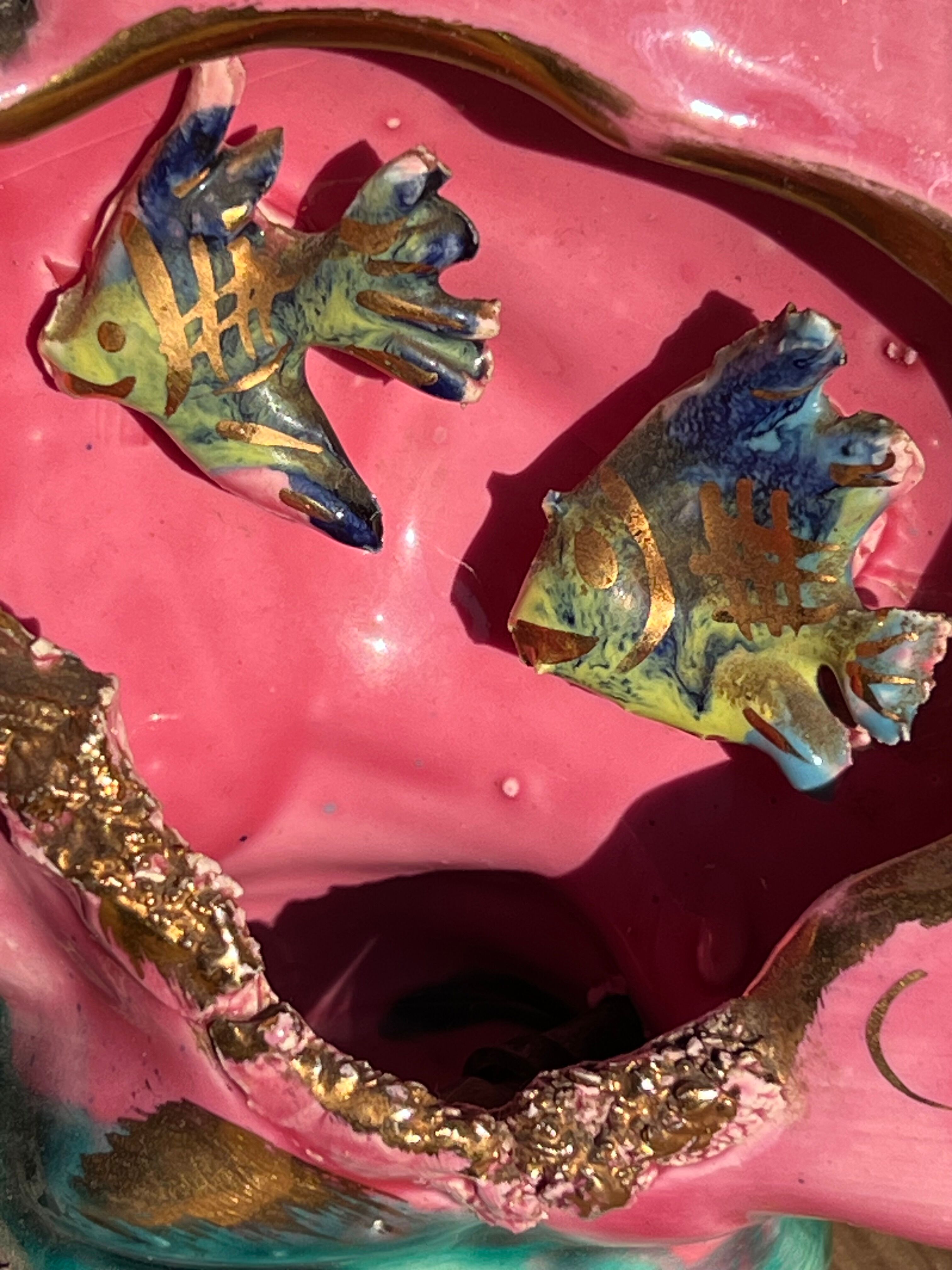 Ceramic fish lamp slip 1950s-60s