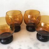 Set of 4 vintage amber cups