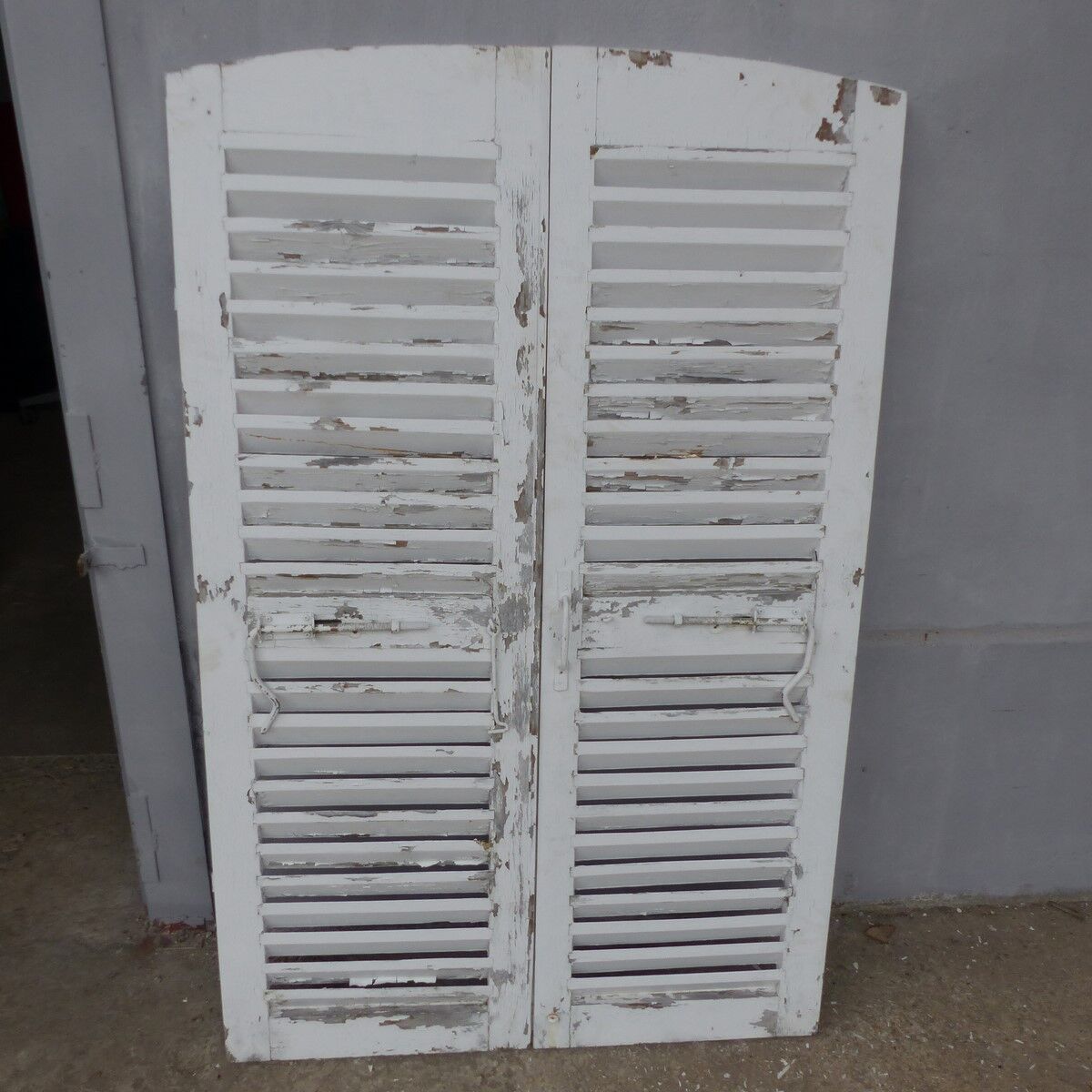 Wooden shutters louvers 2 swings L 49.5 x H 152 cm