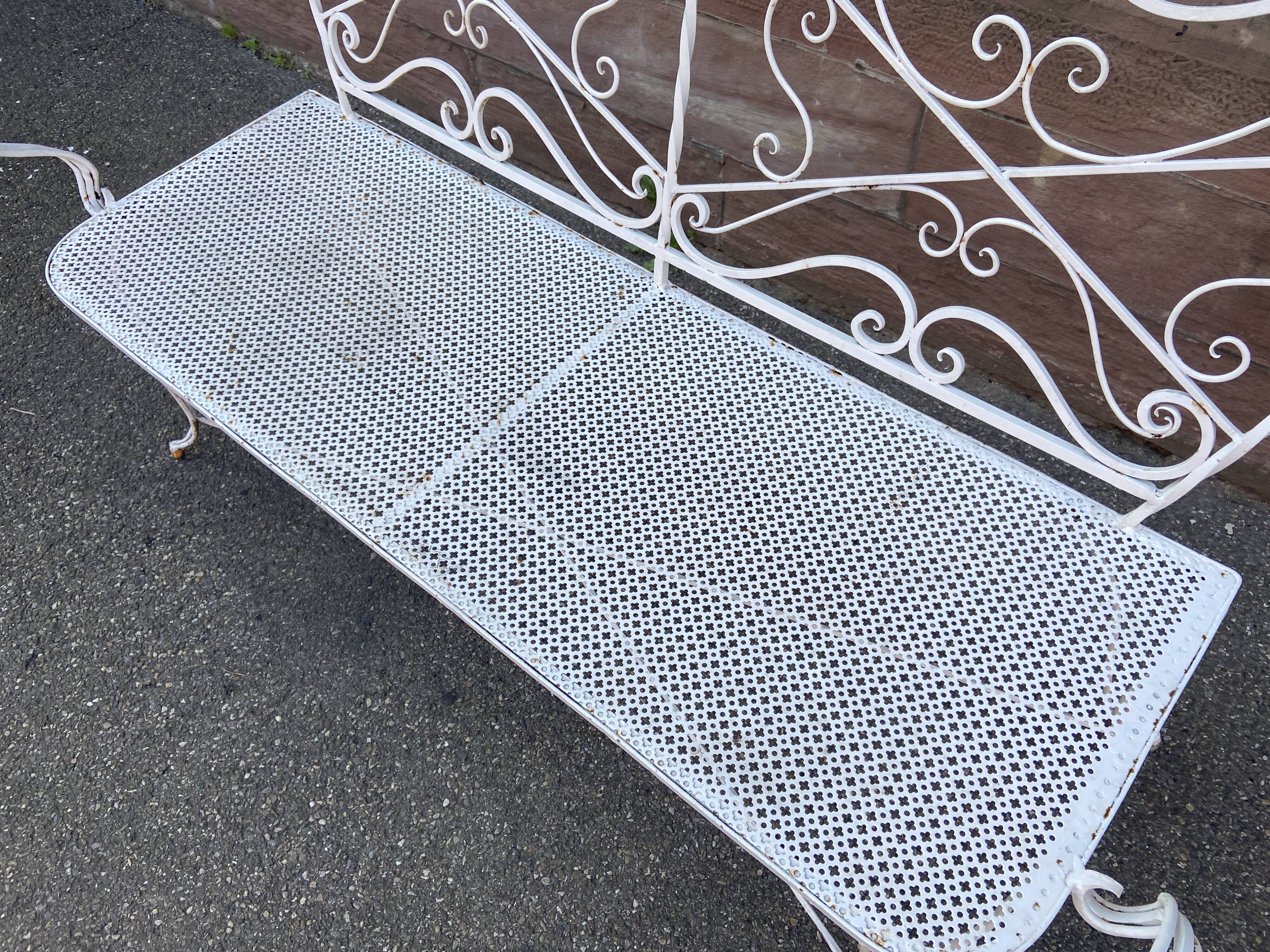 Vintage wrought iron garden bench
