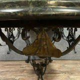 Table with a beautiful marble with green sea throat